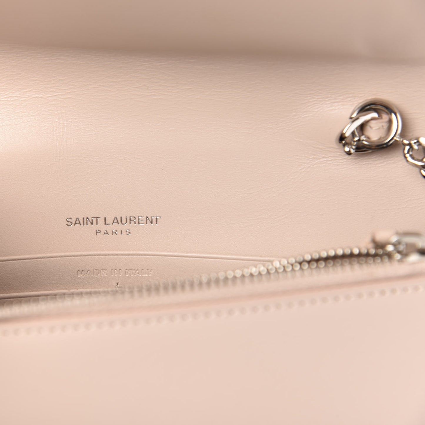 Smooth Calfskin Classic Monogram Kate Tassel Chain Wallet Marble Pink