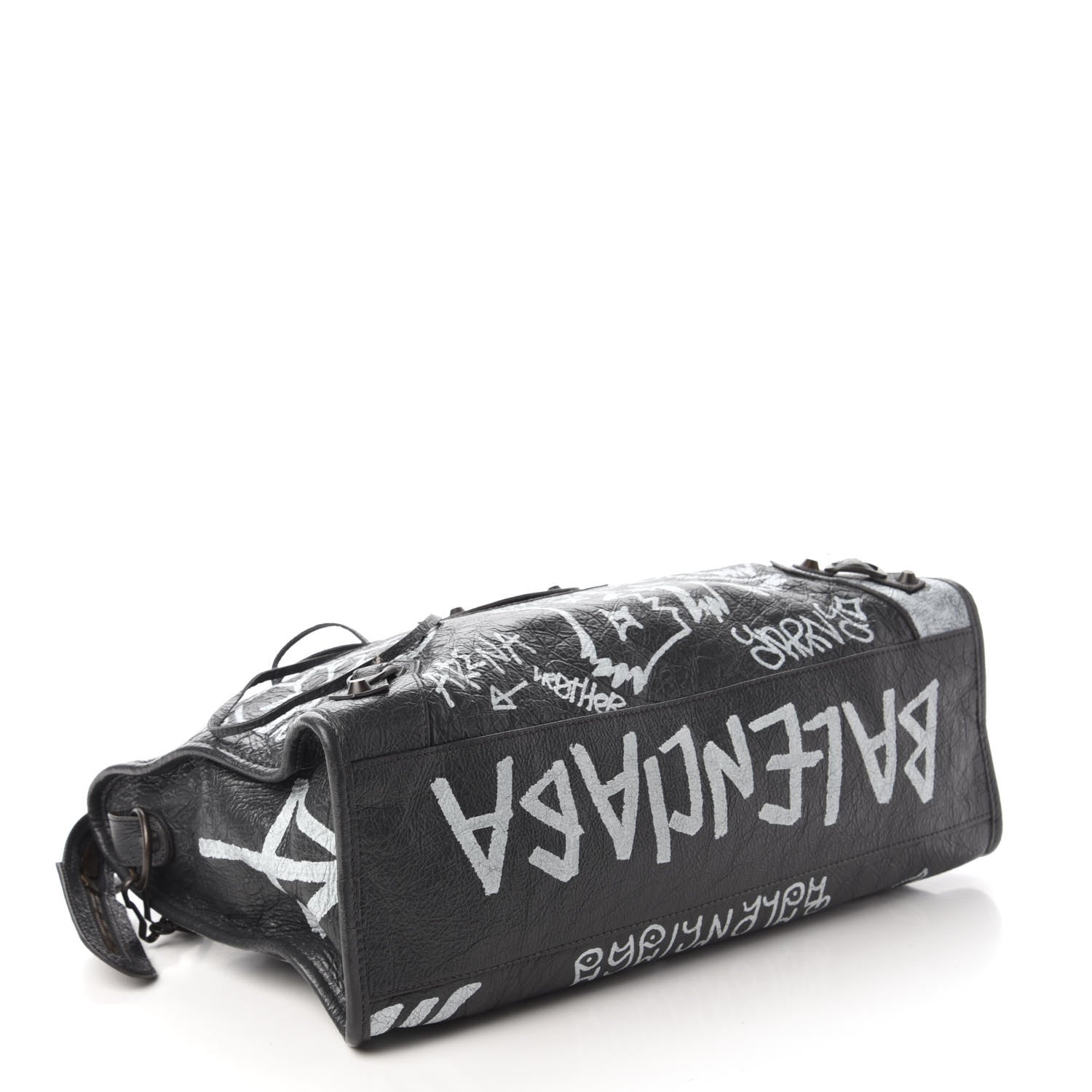 Balenciaga Agneau Arena Graffiti All Over Classic Hardware City Gris Fossile White 4 of 10