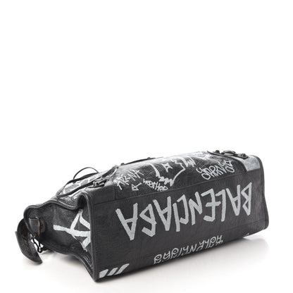 Balenciaga Agneau Arena Graffiti All Over Classic Hardware City Gris Fossile White 4 of 10
