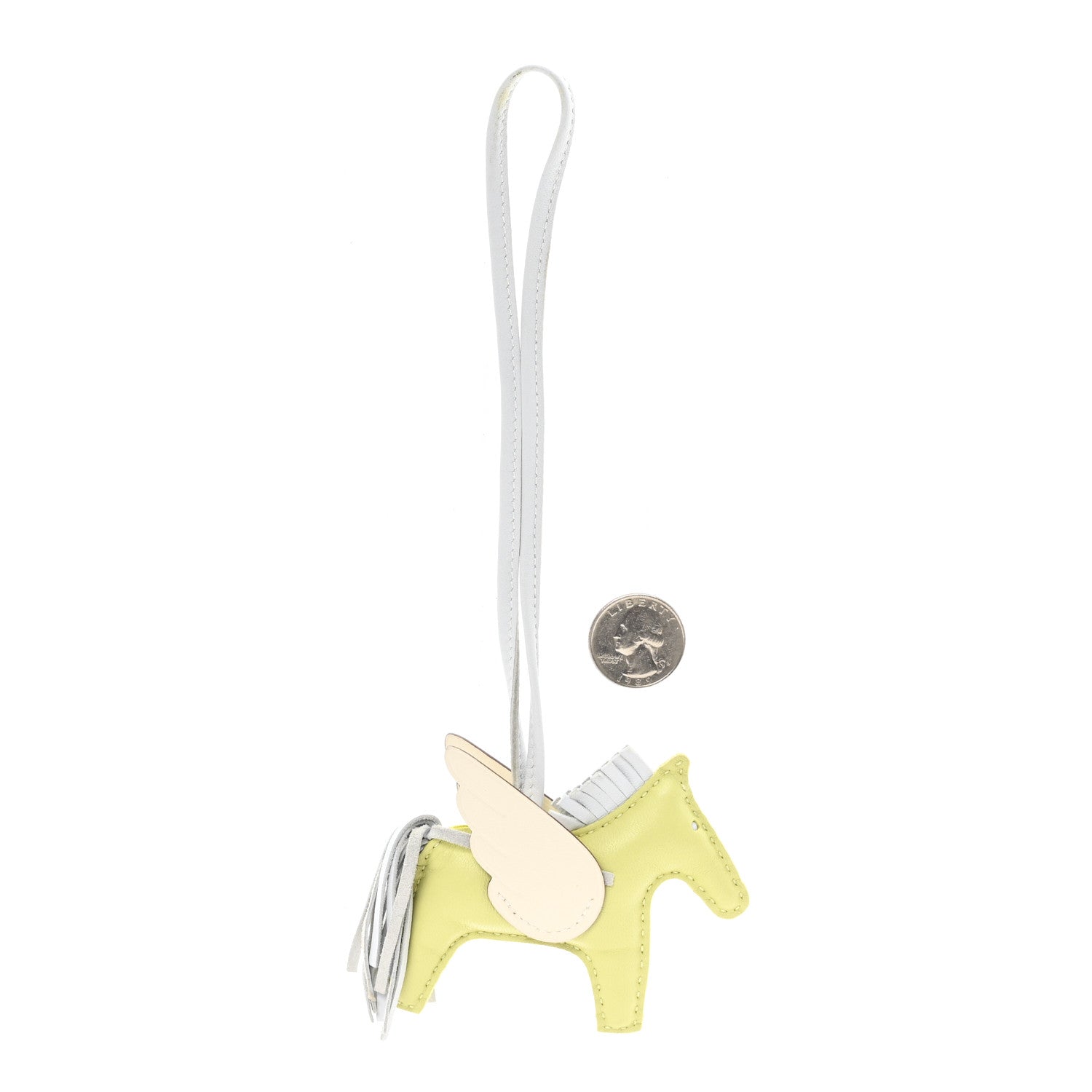 Hermes Milo Lambskin Grigri Rodeo Pegase Horse Bag Charm PM Jaune Bourgeon Bleu Brume Nata 2 of 4