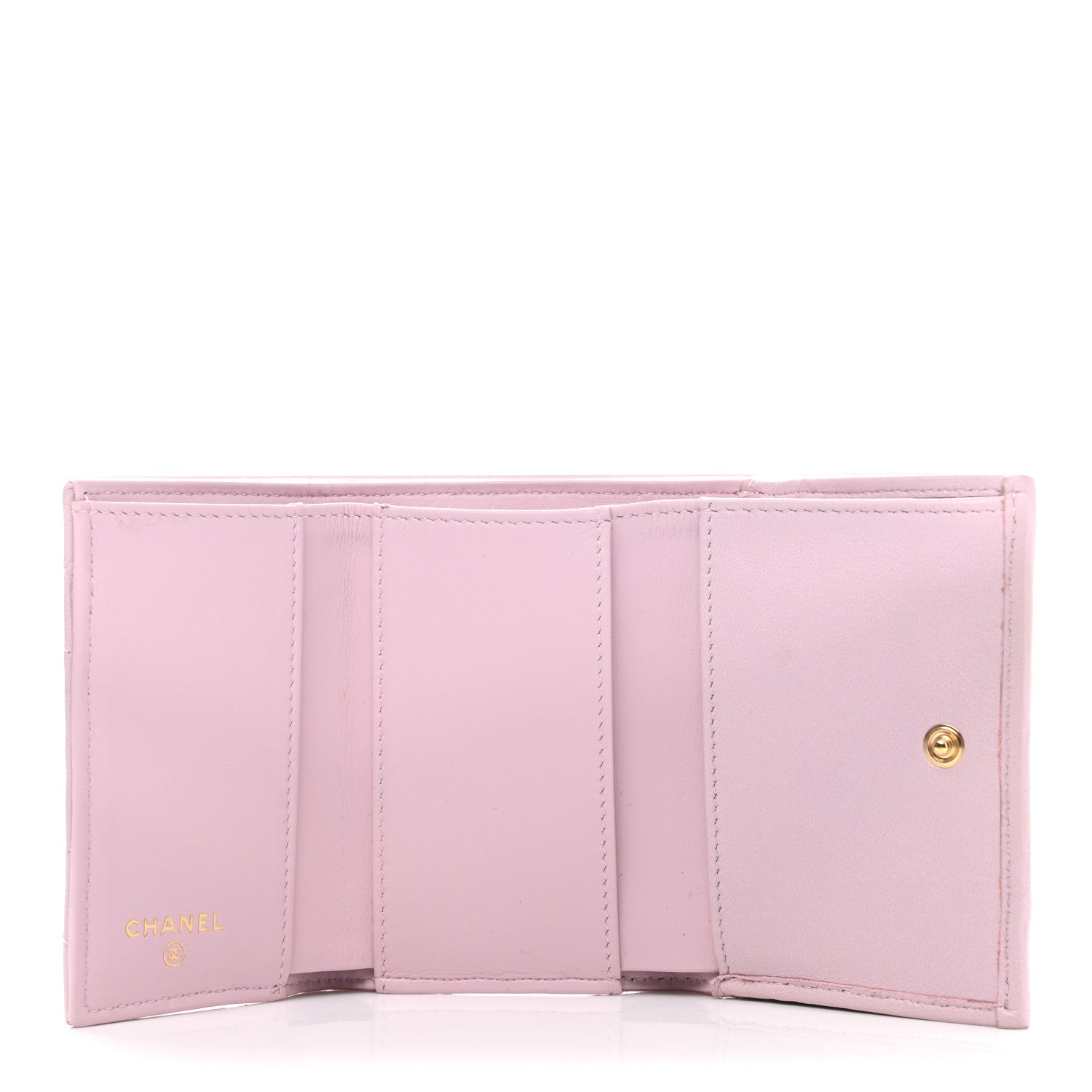 Chanel Goatskin Quilted Chanel 19 Small Flap Wallet Pink 5 of 9