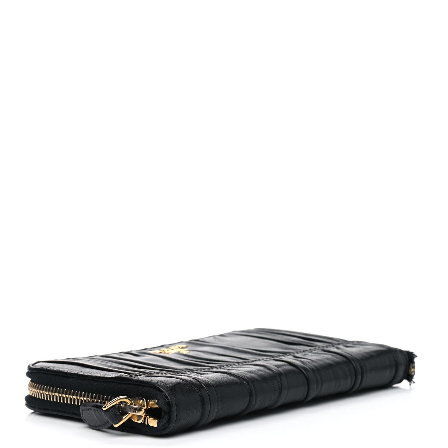 Nappa Gaufre Zip Around Wallet Black