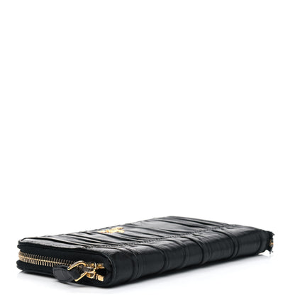 Prada Nappa Gaufre Zip Around Wallet Black 3 of 10