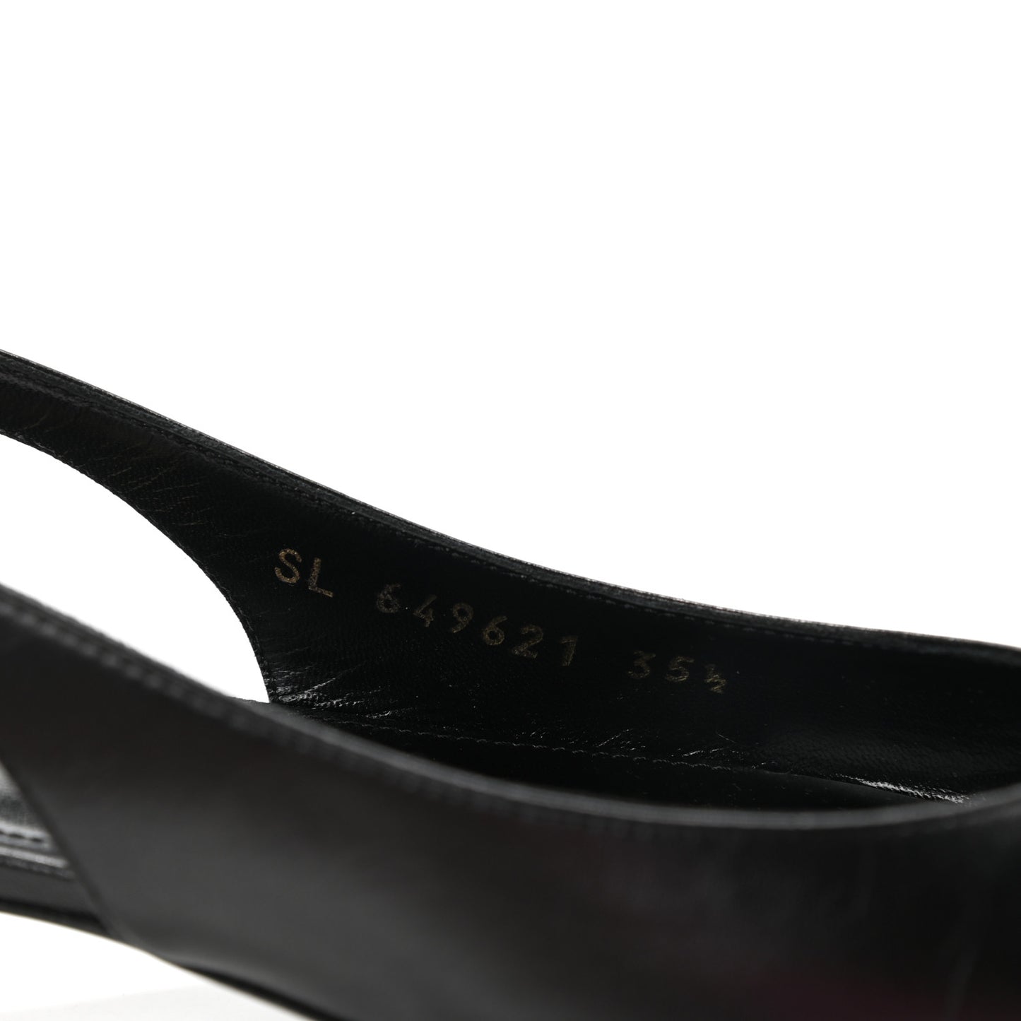 Patent Smooth Lambskin Anais Slingback Flats 35.5 Black