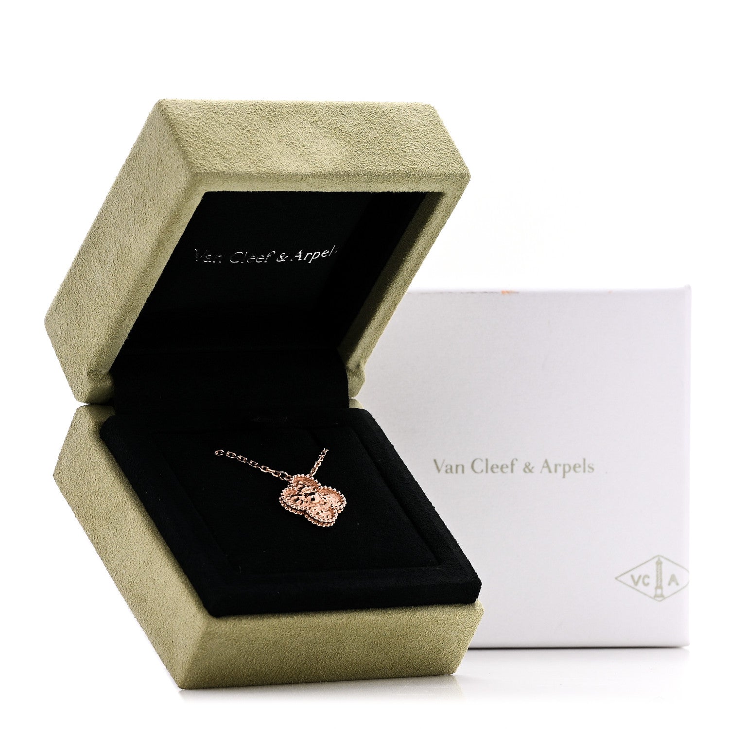 Van Cleef & Arpels 18K Rose Gold Vintage Alhambra Pendant Necklace 6 of 6
