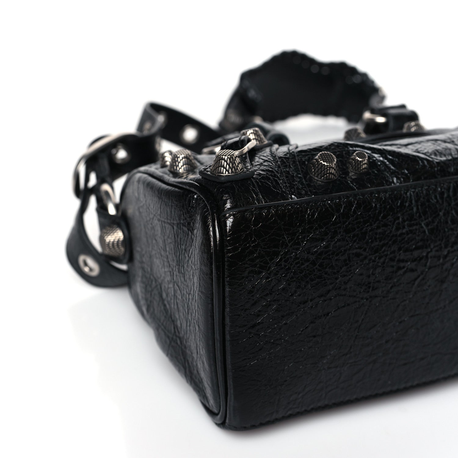 Balenciaga Agneau Arena Mini Le Cagole Duffle Crossbody Bag Black