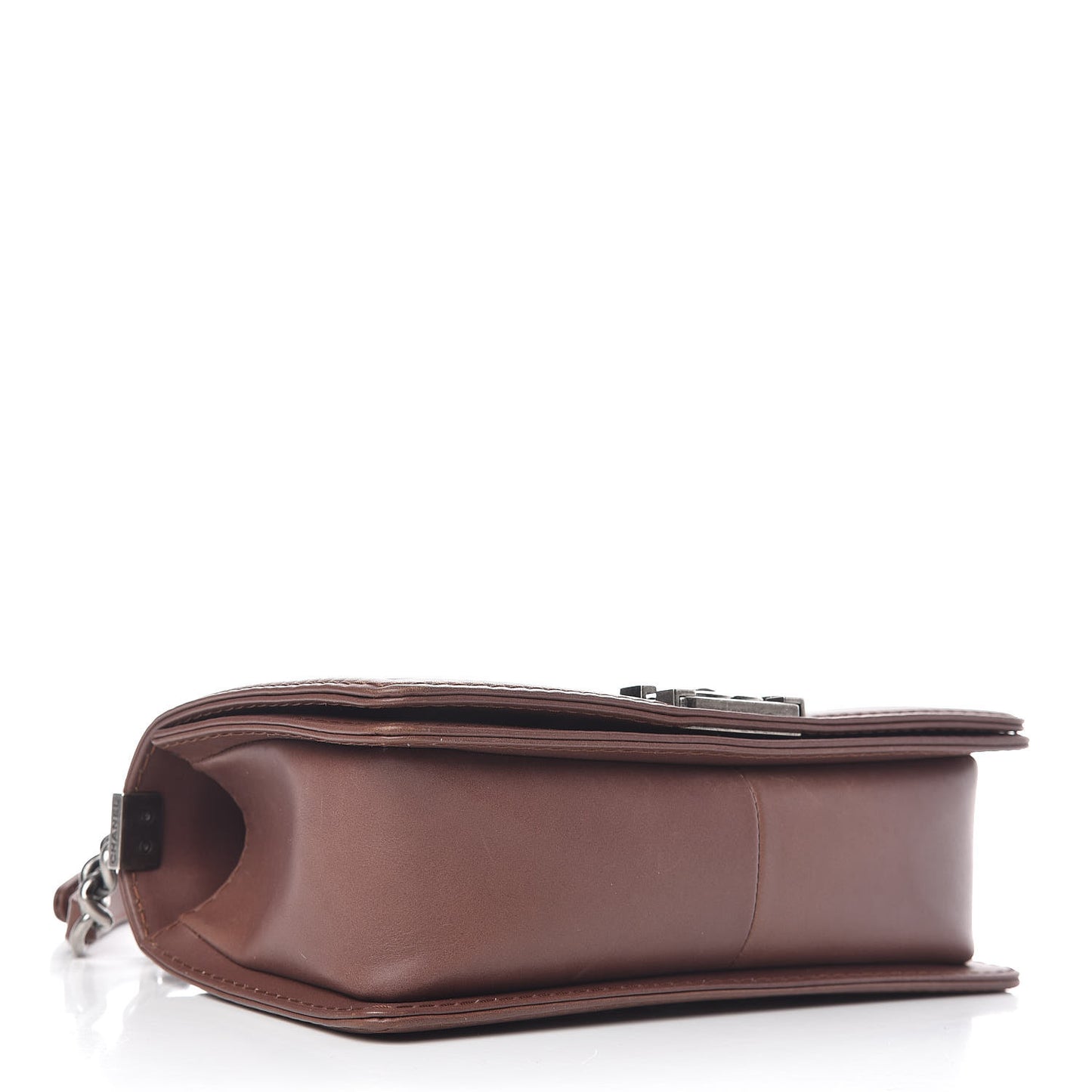 Calfskin Stitched Medium Boy Flap Brown