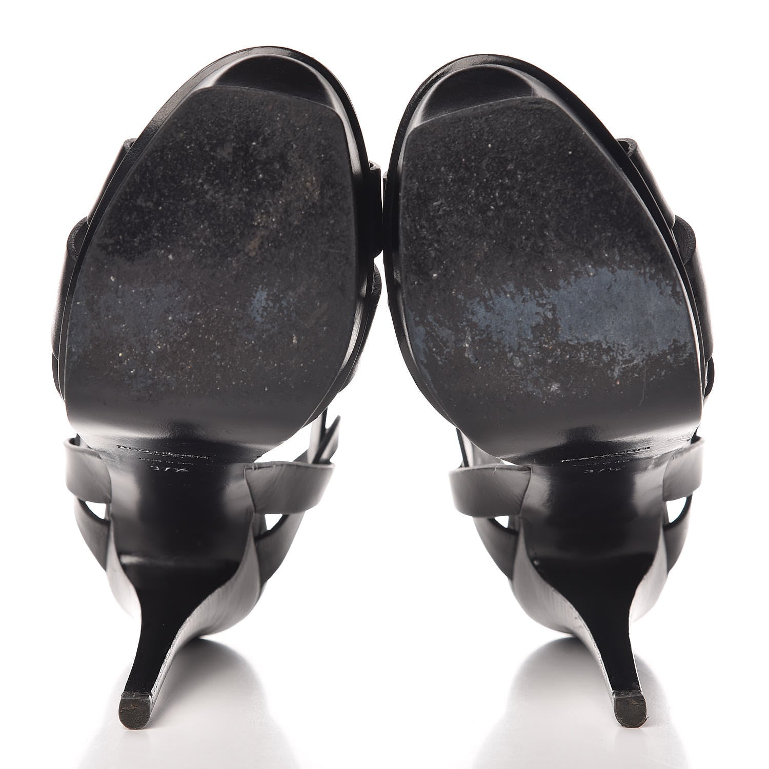 Saint Laurent Calfskin Tribute 105 Platform Sandals 37.5 Black 5 of 13