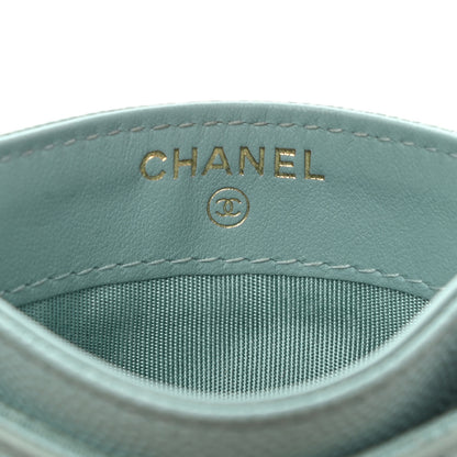 Chanel Caviar Quilted Filigree Card Holder Light Blue 6 of 10