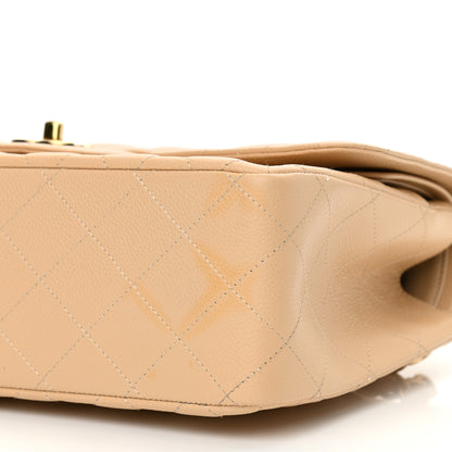 Chanel Caviar Quilted Jumbo Double Flap Beige 10 of 11
