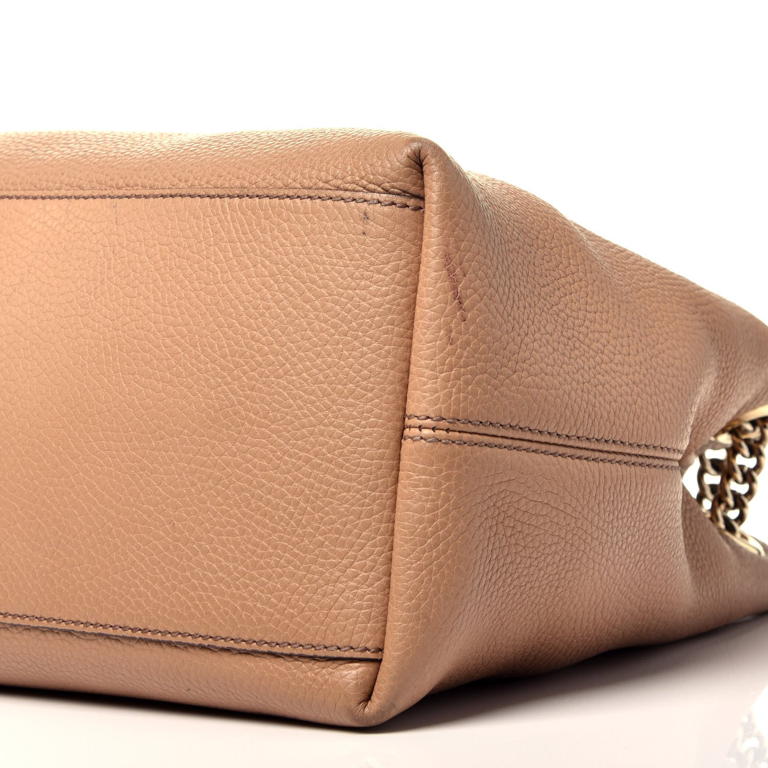 Gucci Pebbled Calfskin Medium Soho Chain Shoulder Bag Rose Beige 9 of 10