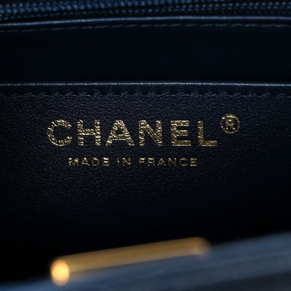 Chanel Caviar Quilted Retro Twist Top Handle Flap Navy 6 of 11