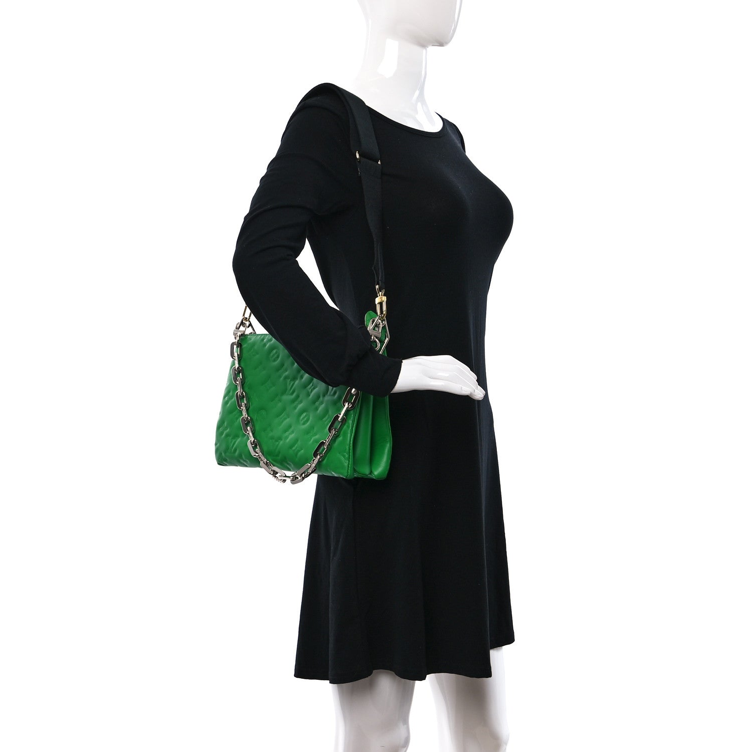 Louis Vuitton Lambskin Embossed Monogram Coussin PM LV Motion Green 2 of 11