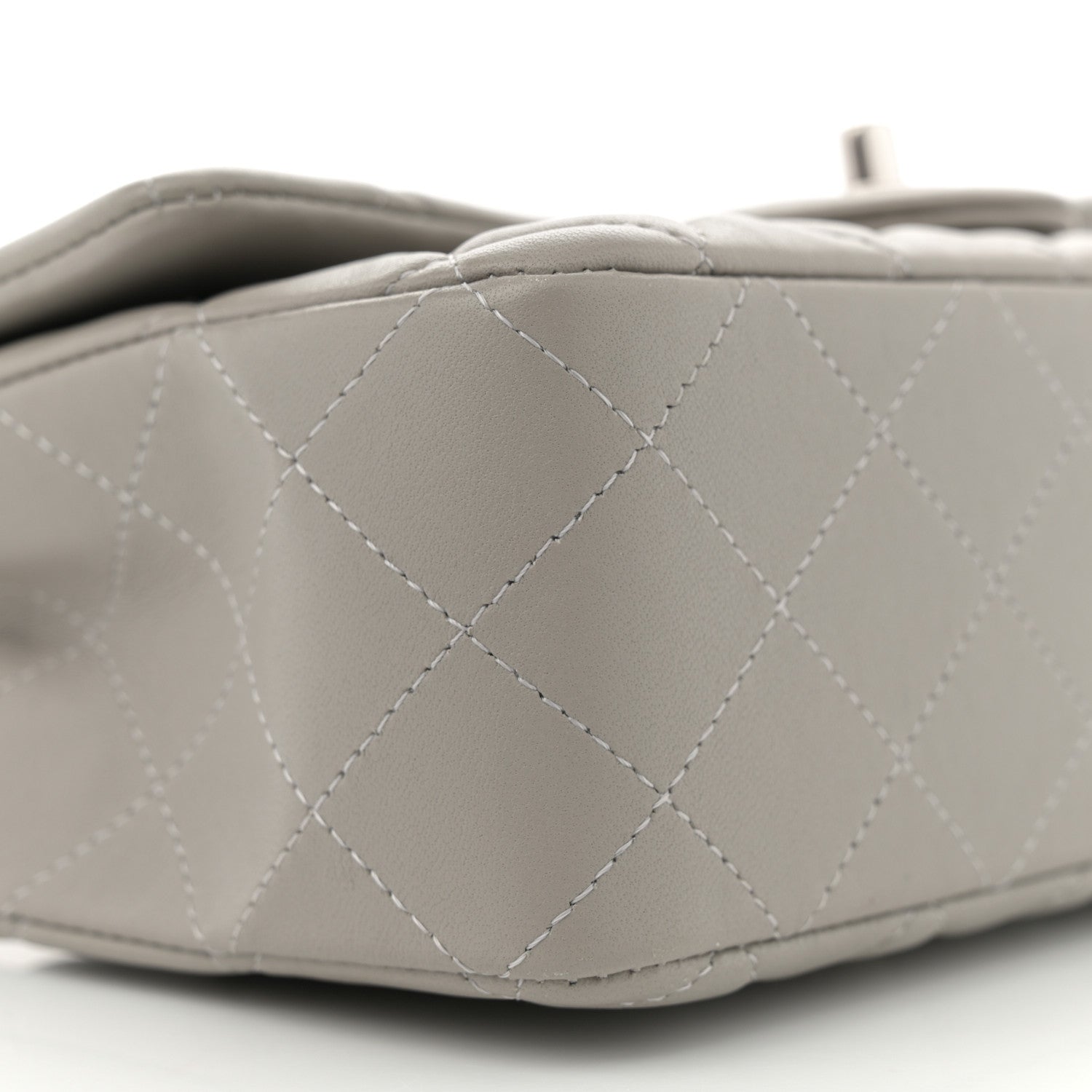 Chanel Lambskin Quilted Mini Rectangular Flap Grey 9 of 11
