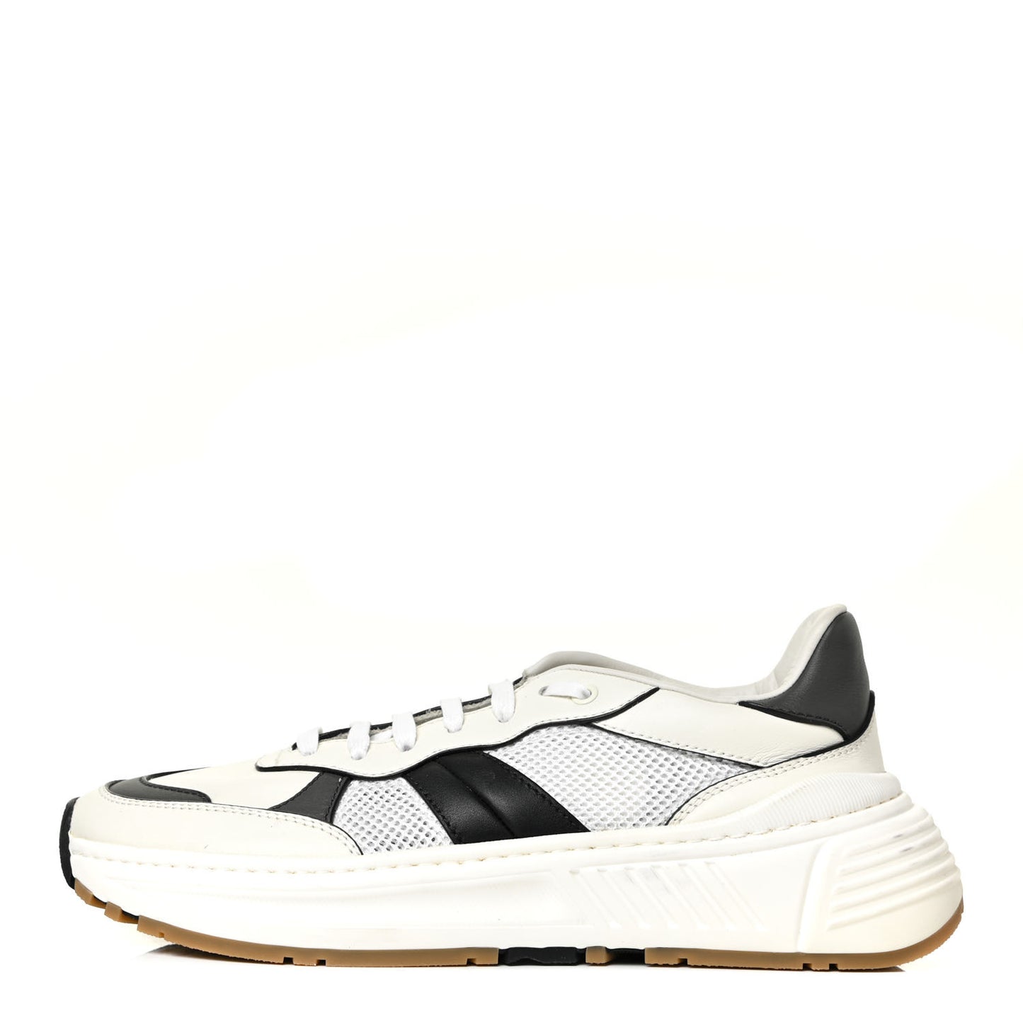 Calfskin Technical Mesh Speedster Sneakers 42 White Black