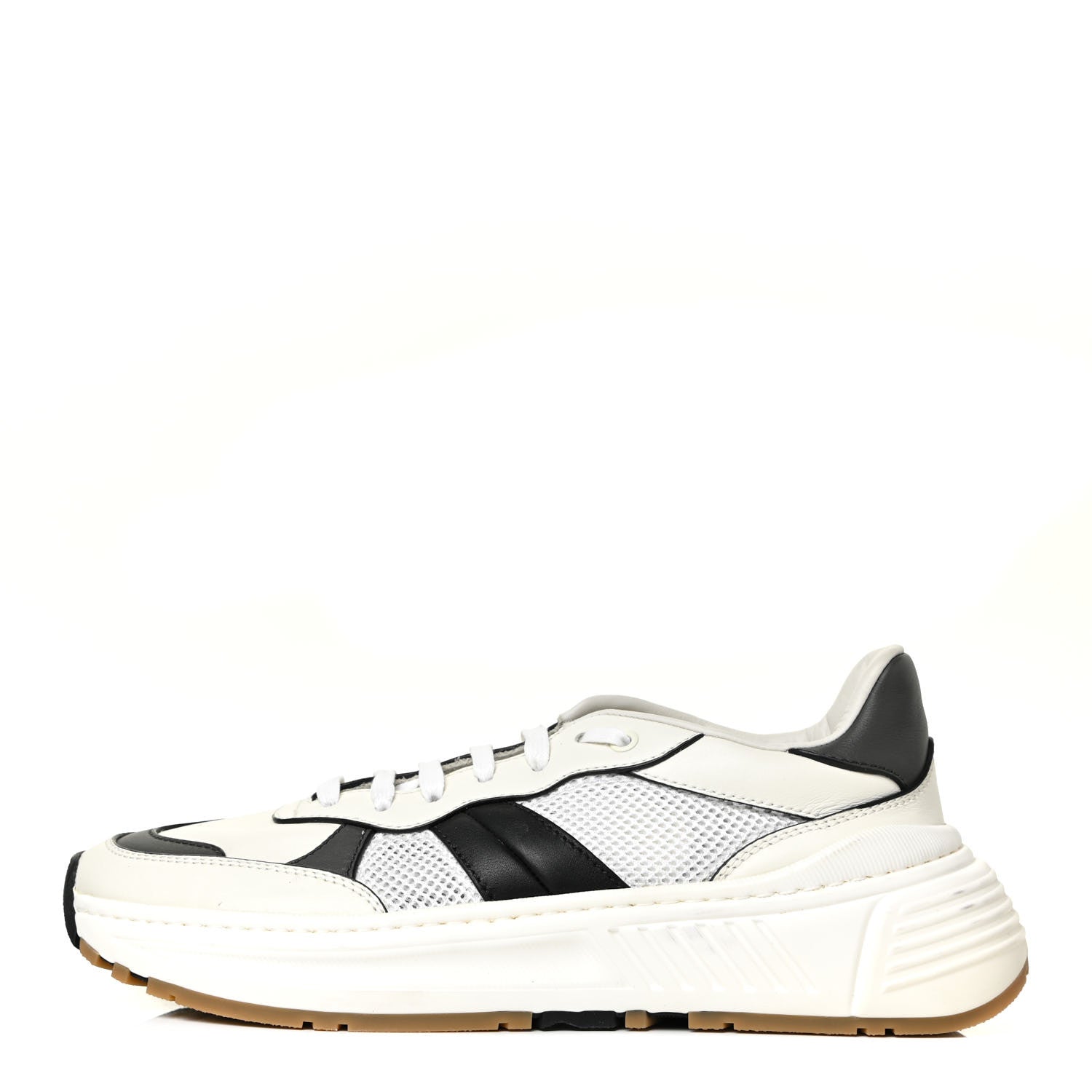 Bottega Veneta Calfskin Technical Mesh Speedster Sneakers 42 White Black 1 of 14