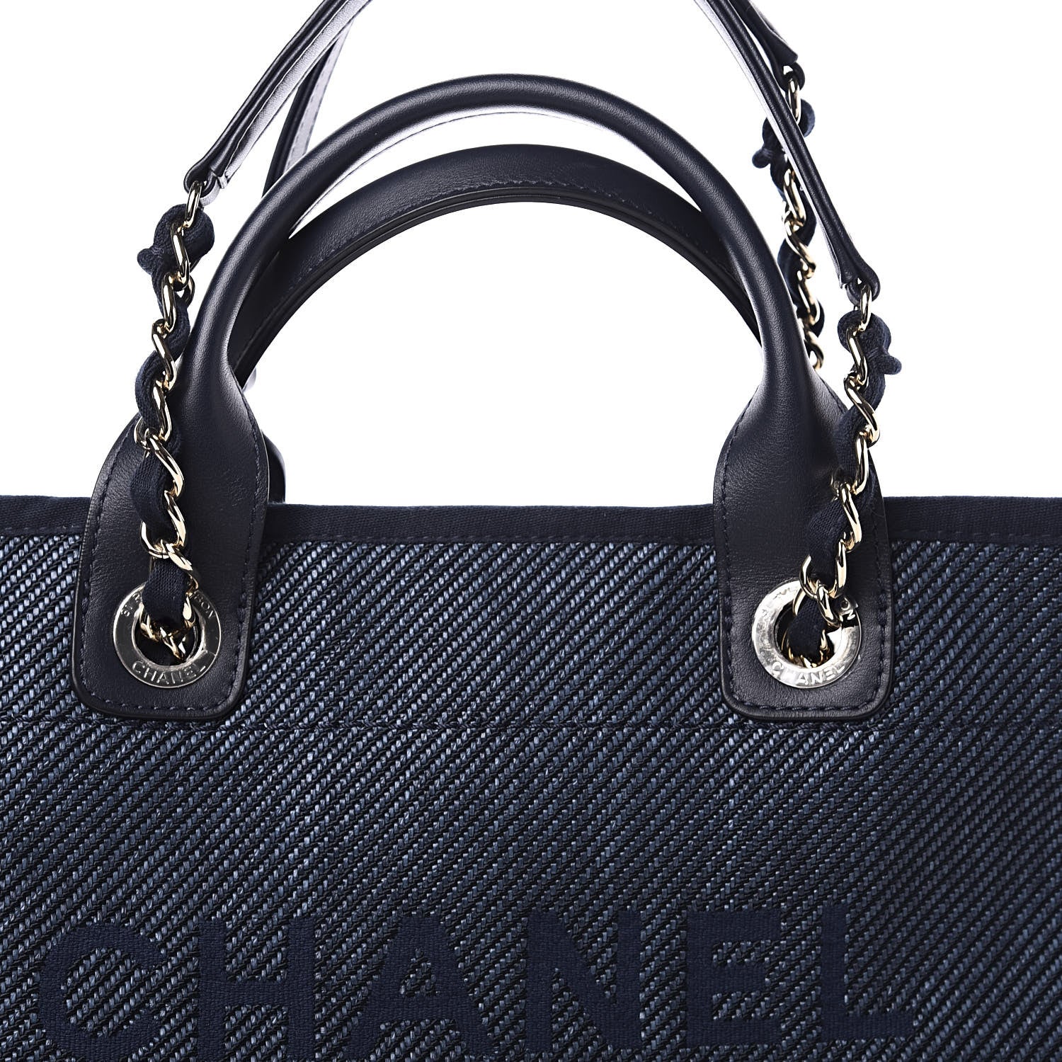 Chanel Mixed Fibers Calfskin Medium Deauville Tote Blue 11 of 11