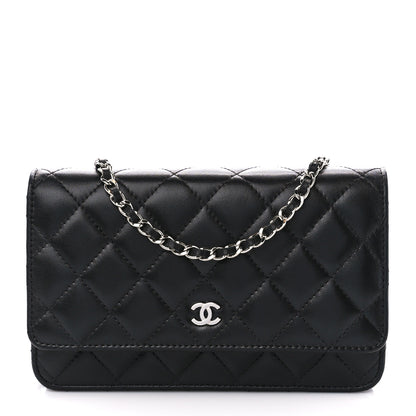 Chanel Lambskin Quilted Wallet On Chain WOC Black 1 of 11