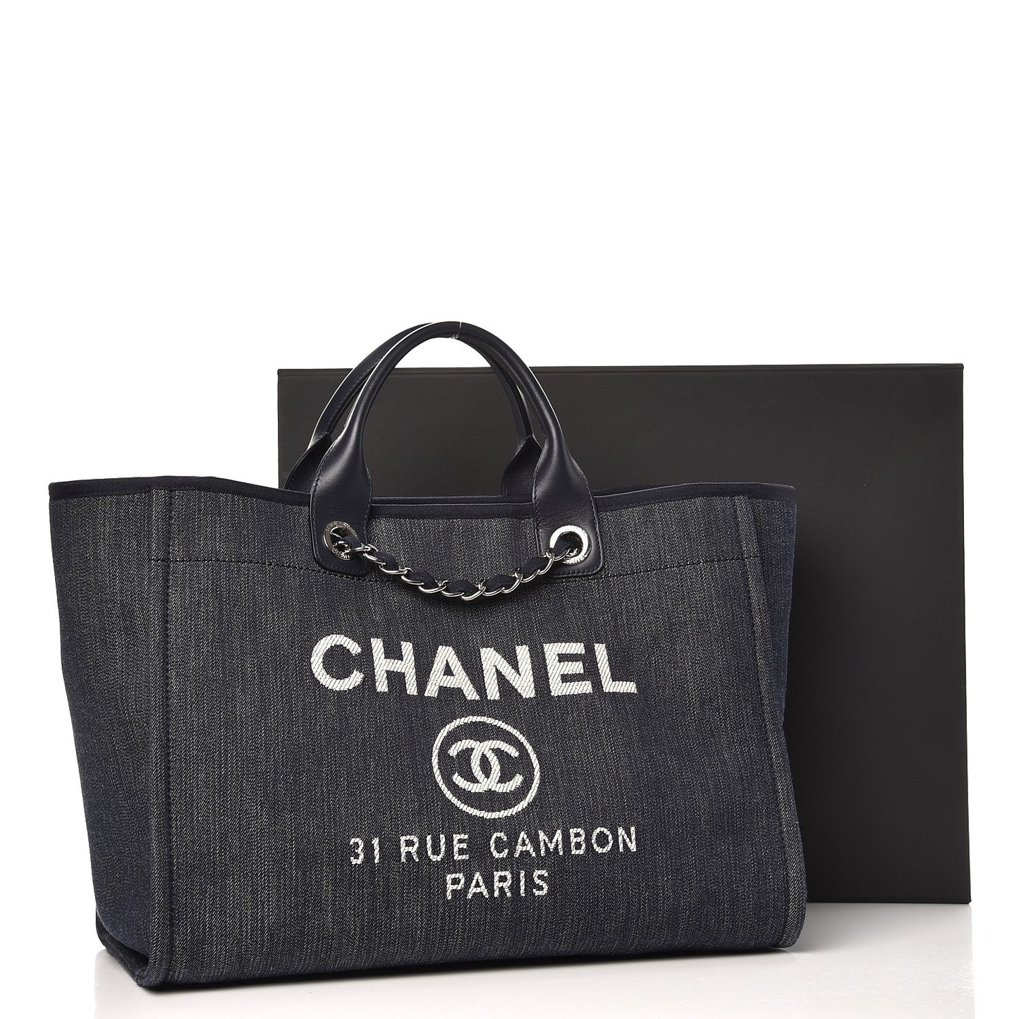 Denim Large Deauville Tote Dark Blue