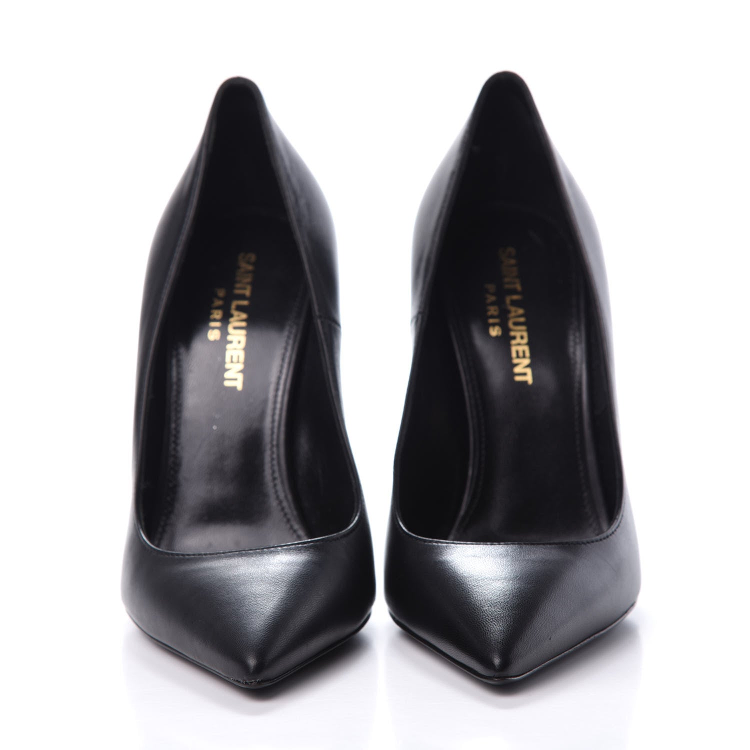 Saint Laurent Calfskin Opyum 110 Pumps 35 Black Gold 2 of 12