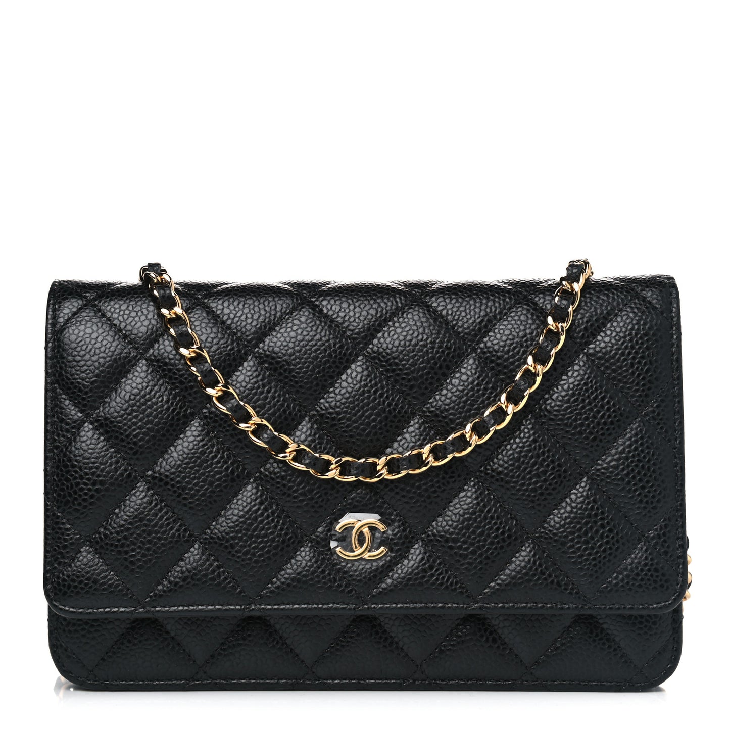 Caviar Quilted Wallet On Chain WOC Black
