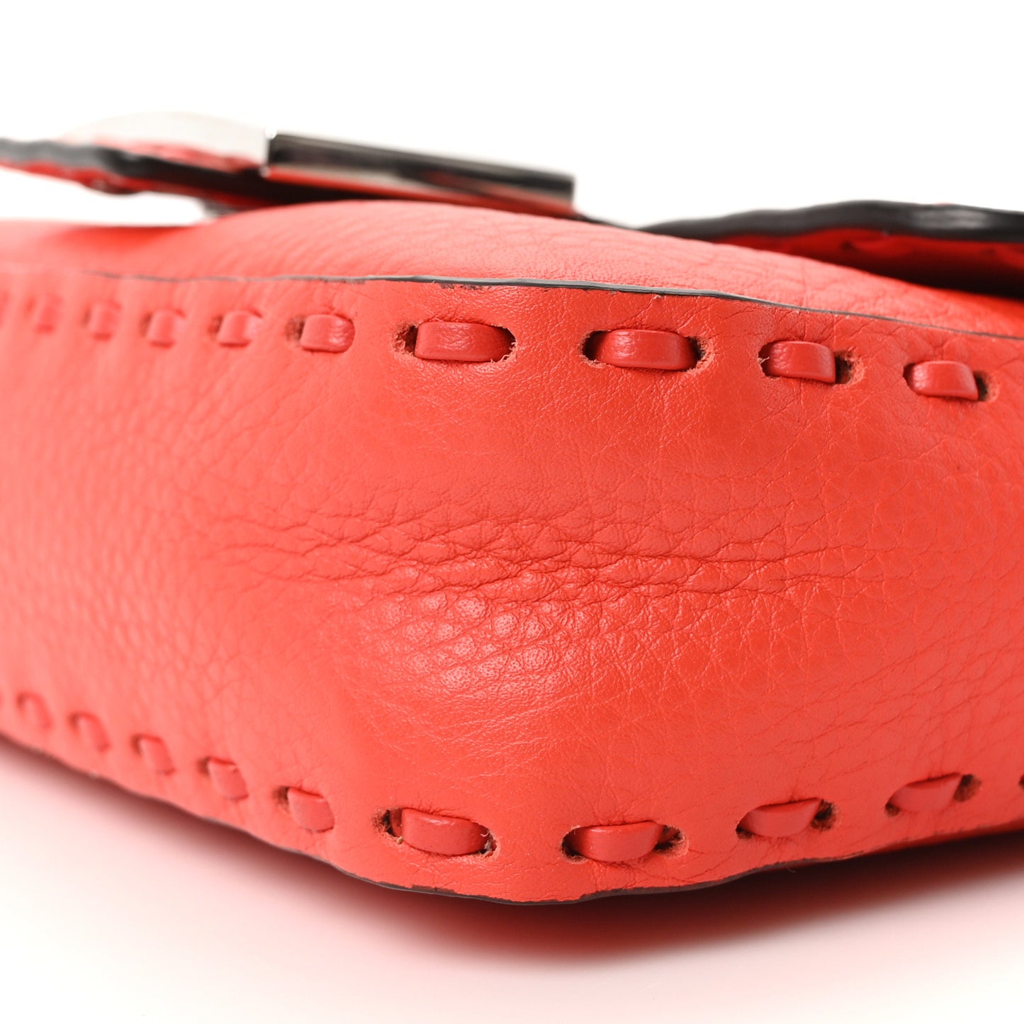 Cuoio Roma Sellerissima Nappa Sintetica Tape Stitch Mini Baguette Orange