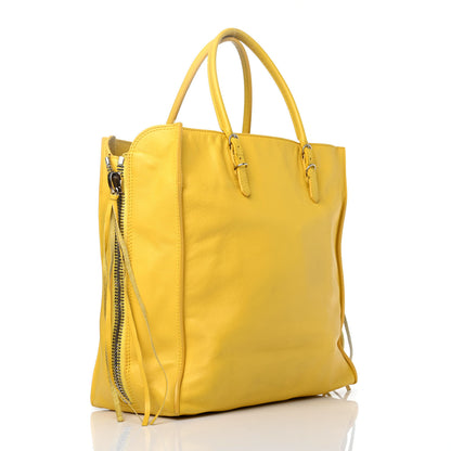 Balenciaga Supple Calfskin Papier A5 Zip Around Tote Jaune Soleil 2 of 4