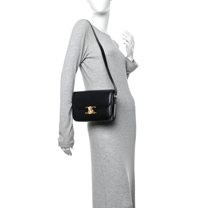 Celine Shiny Calfskin Medium Triomphe Black 2 of 9