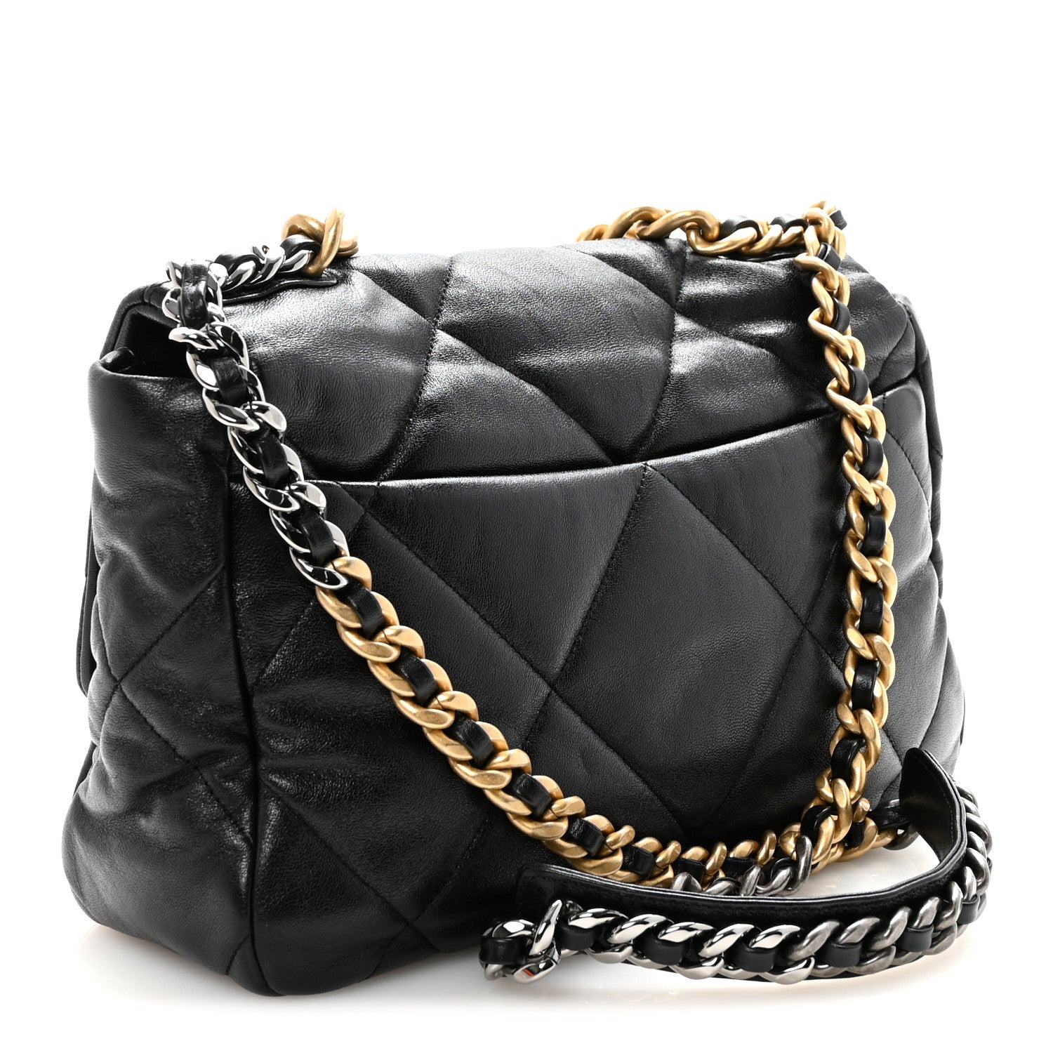 Chanel Goatskin Quilted Large Chanel 19 Flap Black 1851666