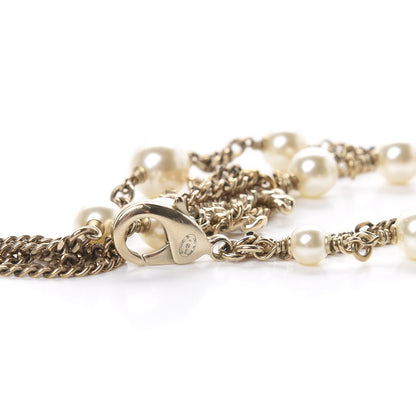 Chanel Pearl Chain CC Multi Strand Necklace Gold 4 of 5
