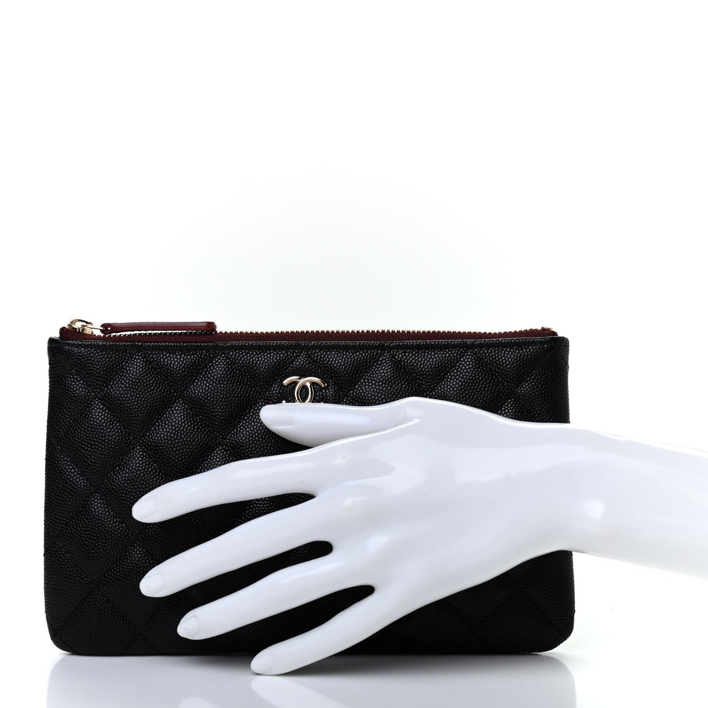 Caviar Quilted Cosmetic Case Black