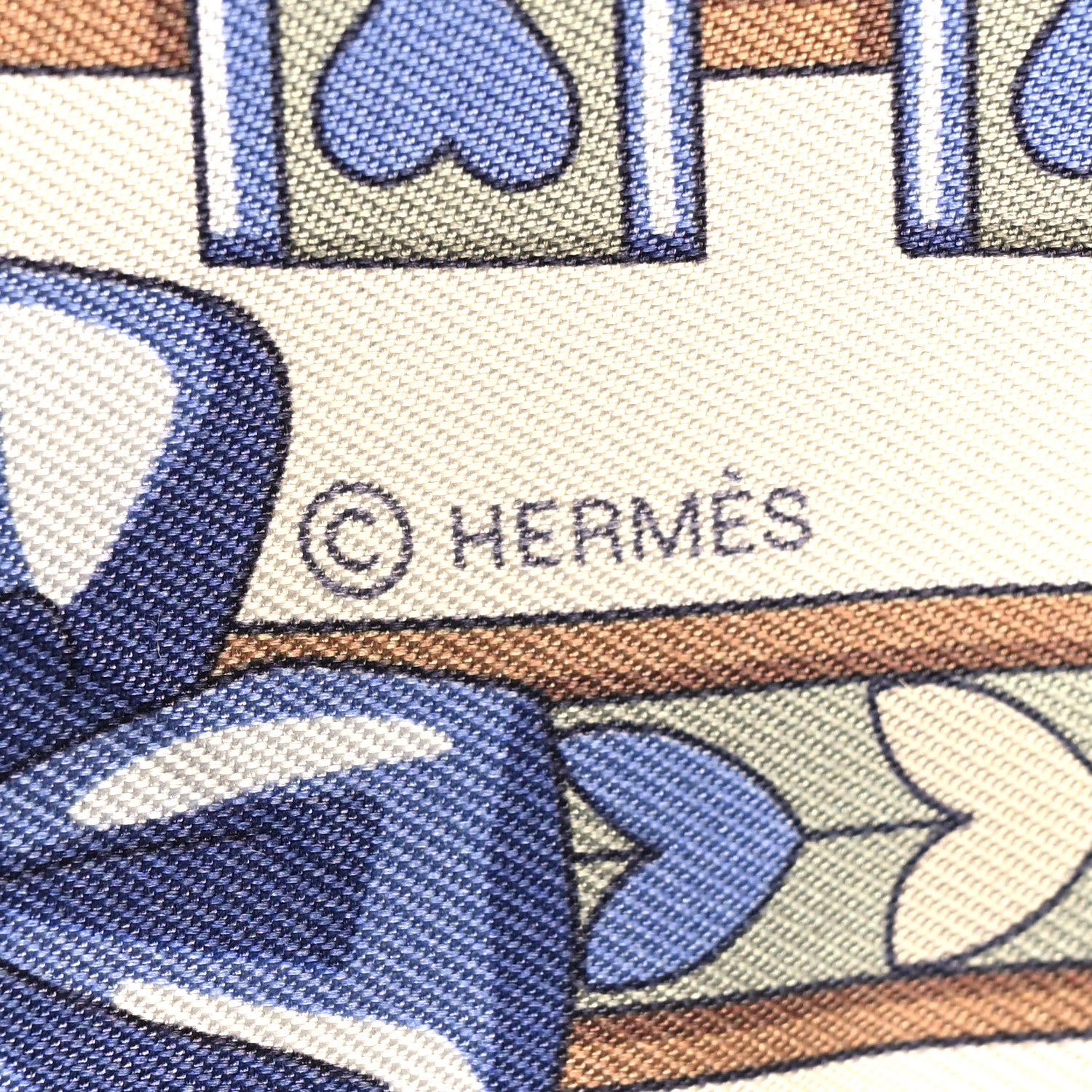 Hermes Silk Harnais De Coeur Twilly Creme Bleu Jean Vert Amande 4 of 4