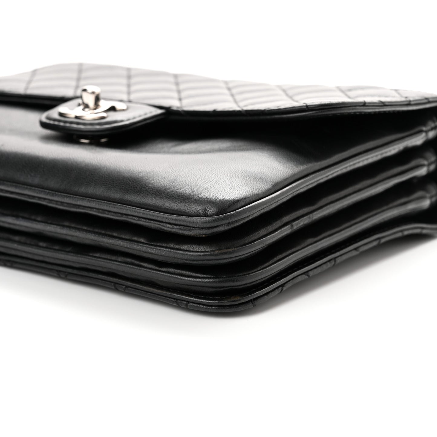 Lambskin Quilted Flap Black