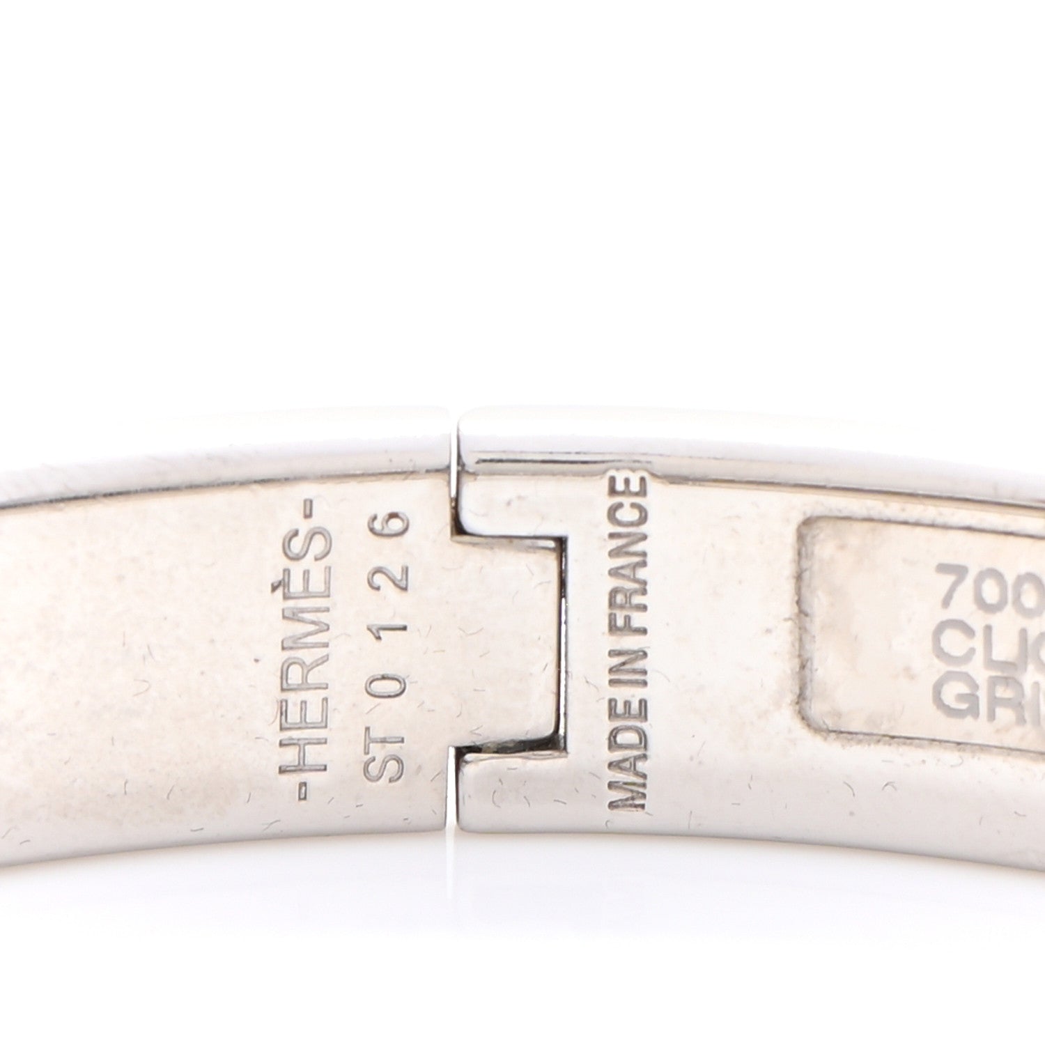 Hermes Enamel Narrow Clic Clac H Bracelet PM Gris Orage 4 of 5