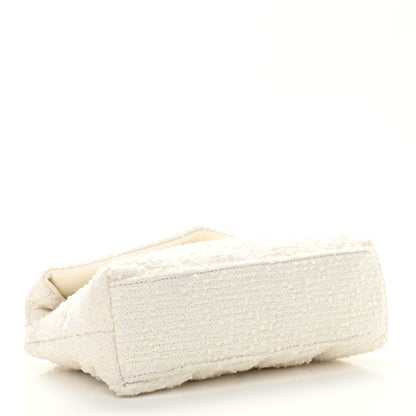 Saint Laurent Boucle Tweed Quilted Toy Loulou Puffer Monogram Chain Satchel Crema Soft 4 of 11