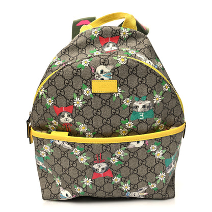 Gucci GG Supreme Monogram Cats Childrens Backpack Yellow 1 of 10