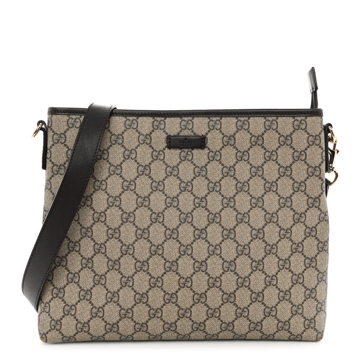 GG Plus Monogram Medium Flat Messenger Bag Dark Brown