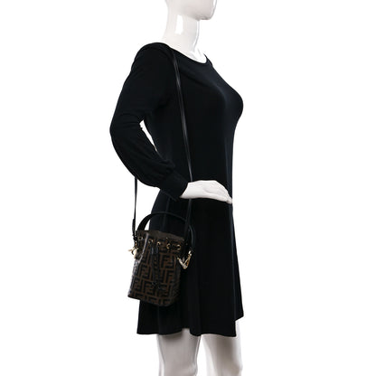 Fendi Vitello Liberty F is Fendi Bi-Color FF 1974 Embossed Mini Mon Tresor Bucket Bag Maya Black 2 of 10