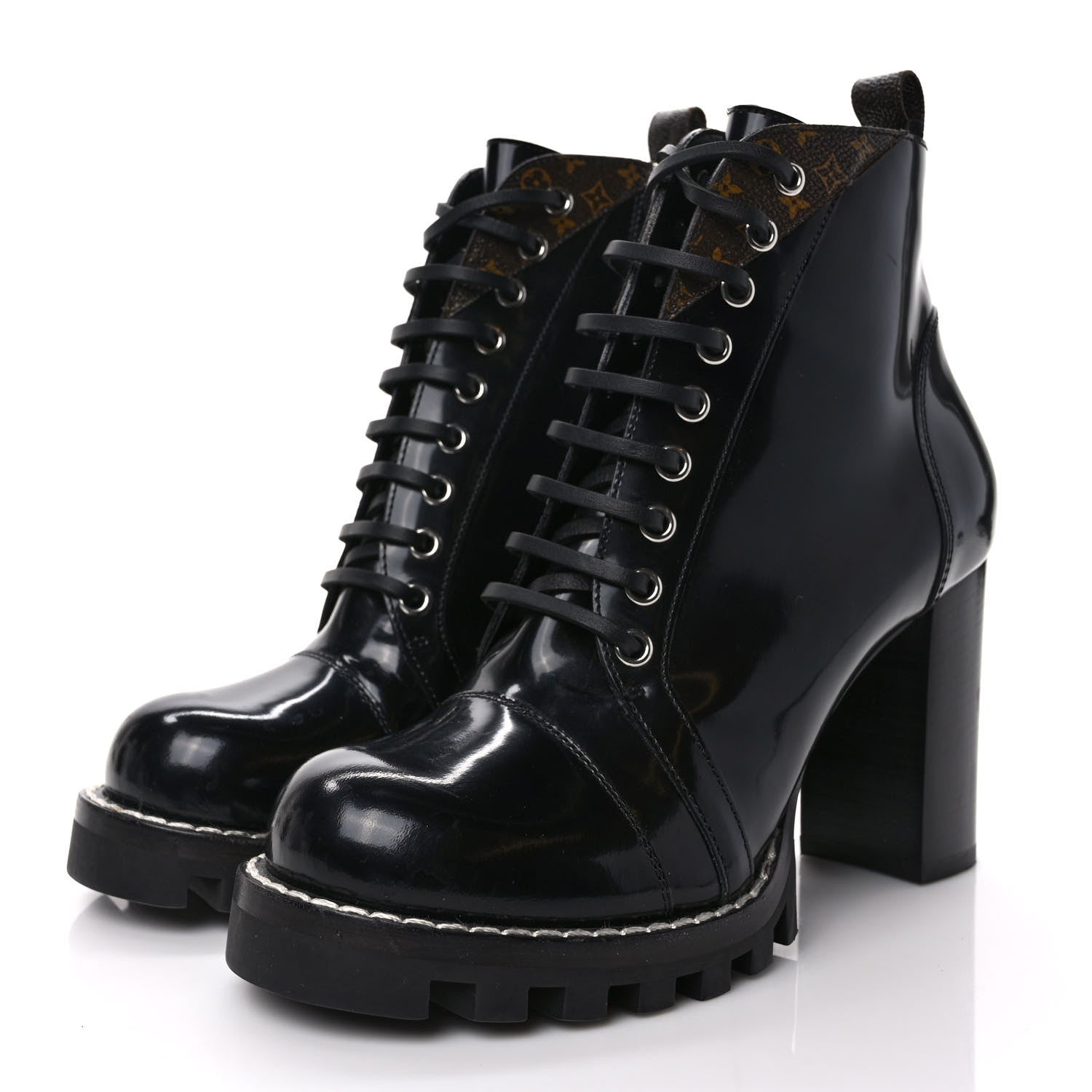 Louis Vuitton Patent Calfskin Star Trail Ankle Boots 40 Black 3 of 7