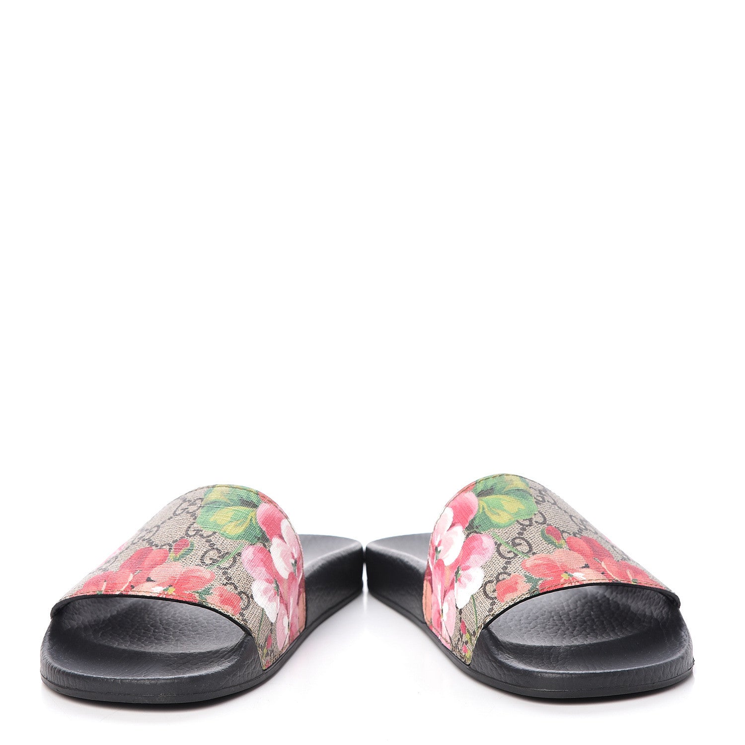 Gucci GG Supreme Monogram Blooms Slide Sandals 37 Beige Multicolor 5 of 13