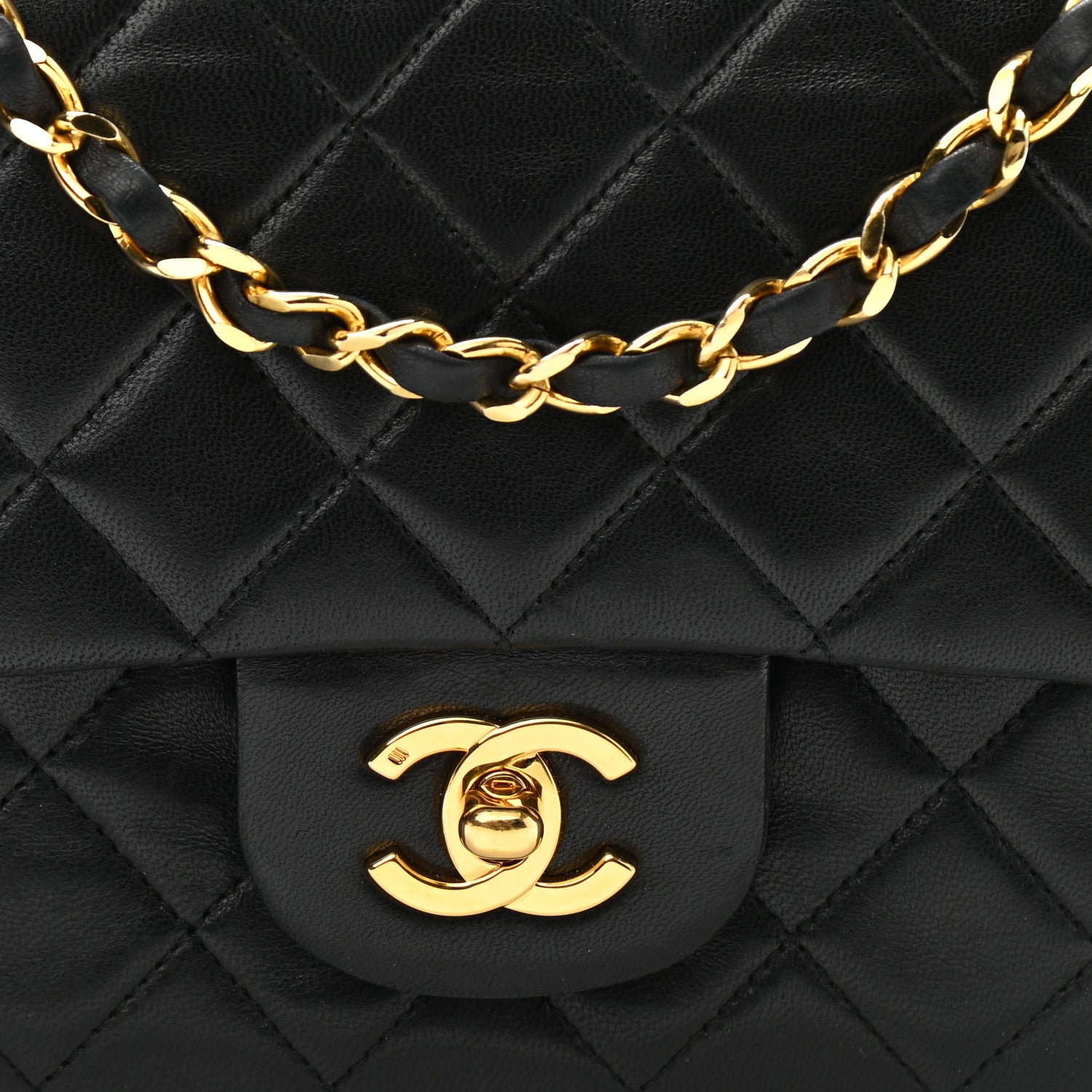 Chanel Lambskin Quilted Medium Double Flap Black 8 of 11