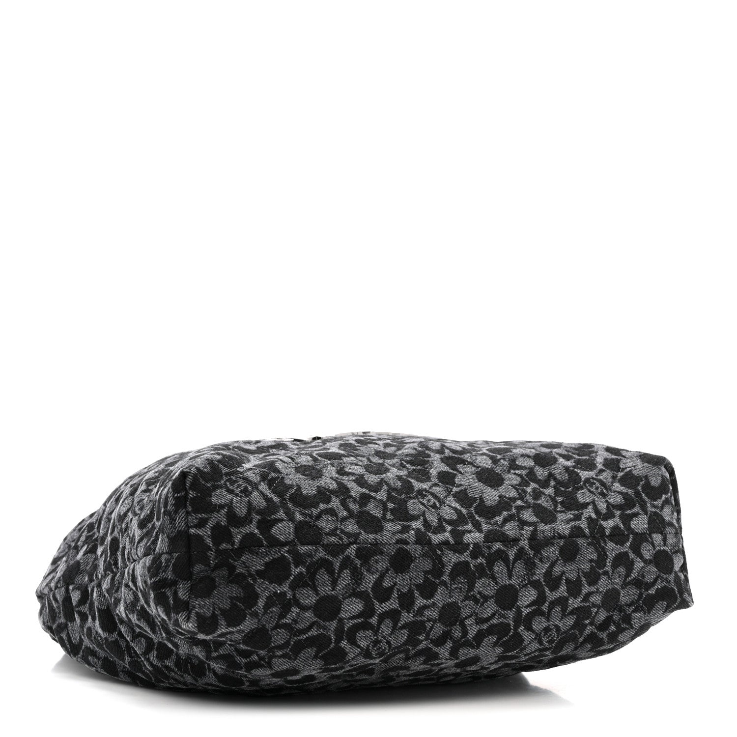 Chanel Denim Quilted Floral Print Small Chanel 22 Black 5 of 12