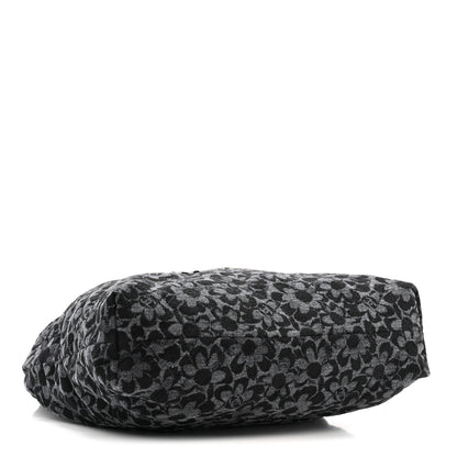 Chanel Denim Quilted Floral Print Small Chanel 22 Black 5 of 12