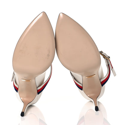 Gucci Malaga Kid Sylvie High Heel Pumps 38 White 5 of 8