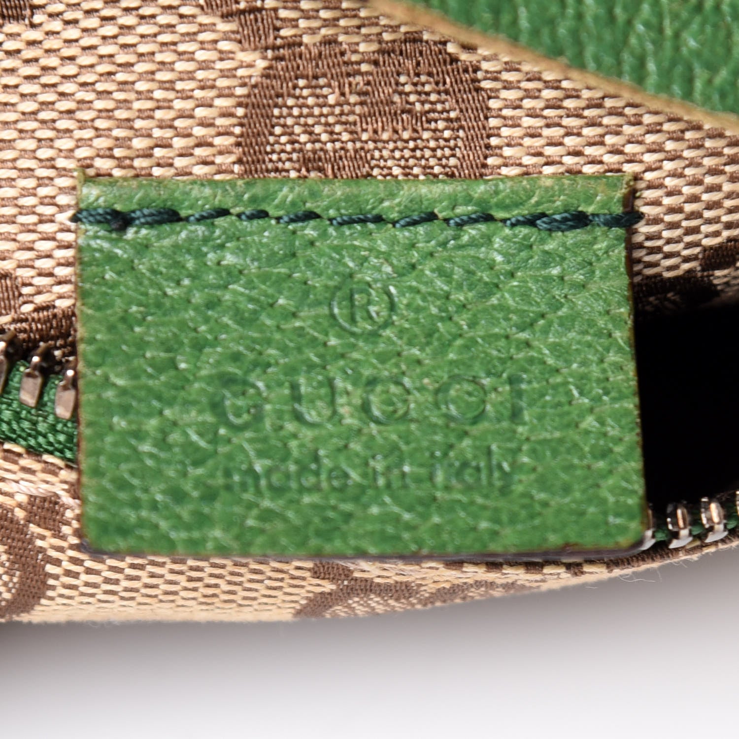Gucci GG Monogram Web Double Pocket Belt Bag Green 9 of 12