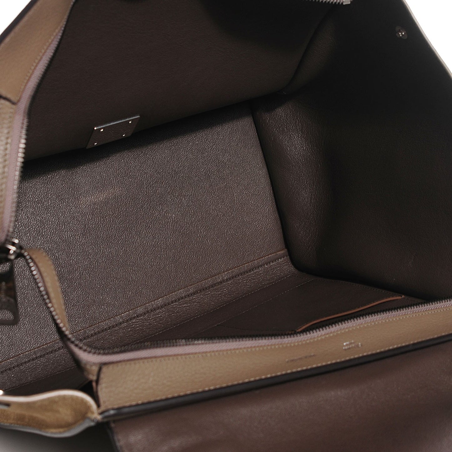 Drummed Calfskin Suede Medium Trapeze Taupe