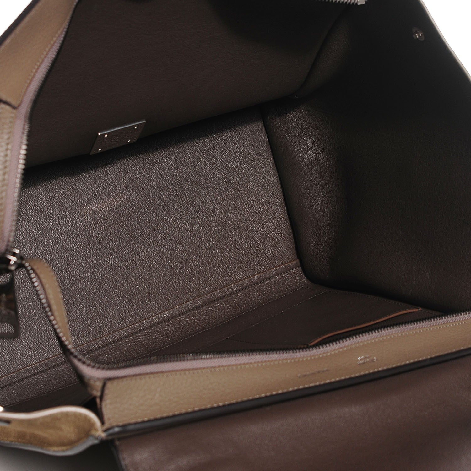 Celine Drummed Calfskin Suede Medium Trapeze Taupe 5 of 10