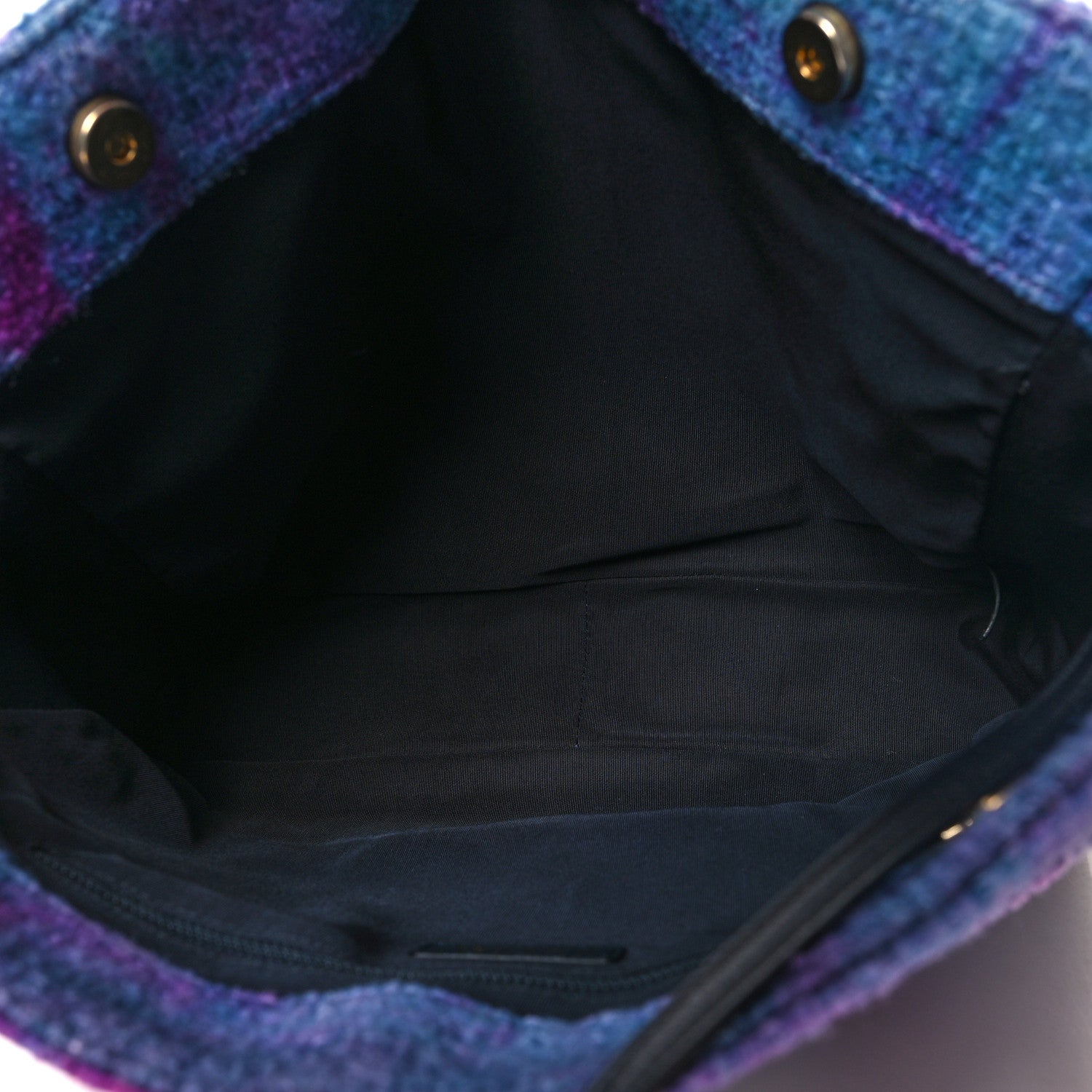 Chanel Wool Tweed CC Tote Purple Black Blue 5 of 11