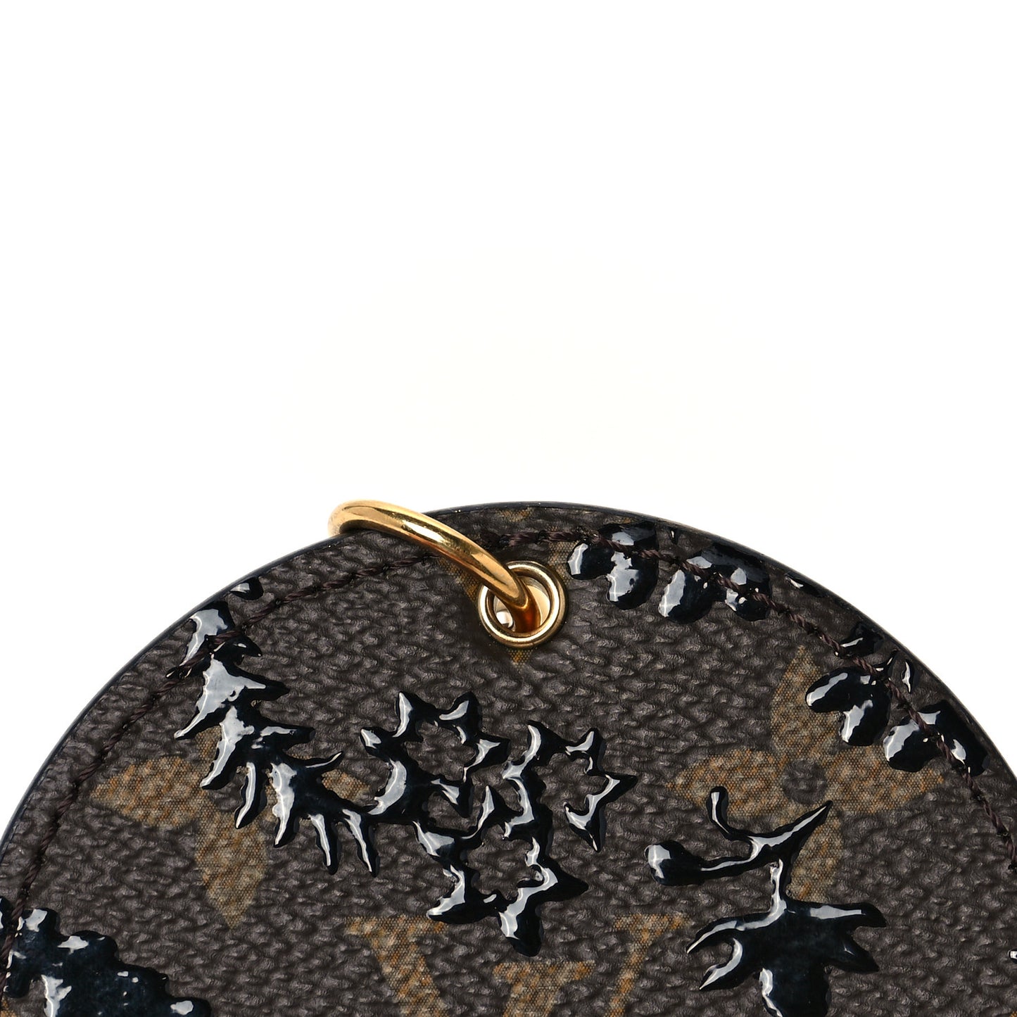 Monogram Blossom Bag Charm Key Holder Black