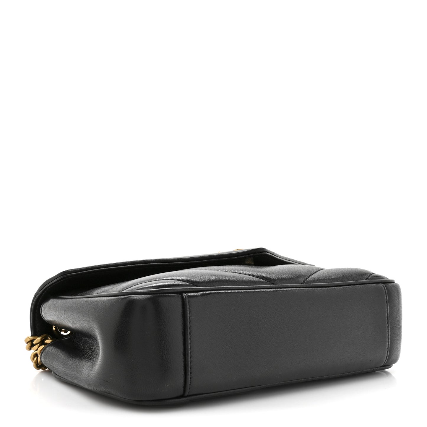 Lambskin Chevron Quilted Small Loulou Black